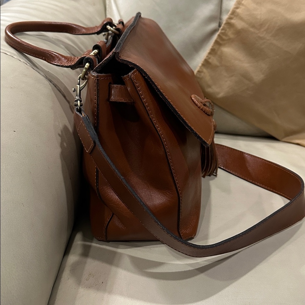 Patricia Nash Unique Brown Leather Handbag with tassel - Picture 3 of 12